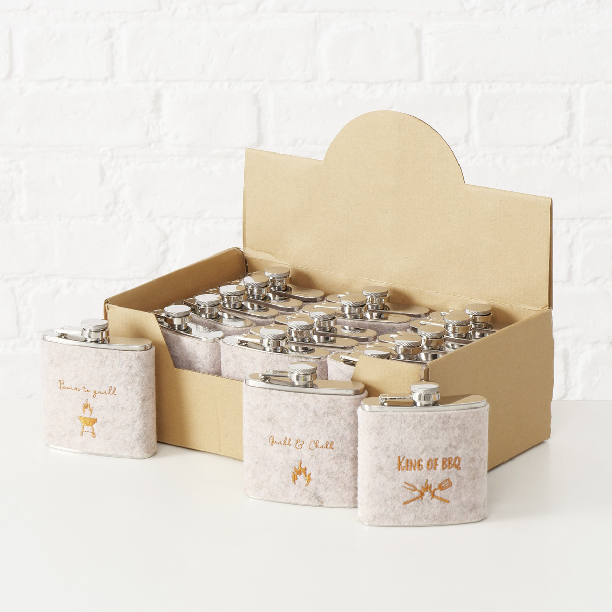 Trinkflasche BBQ, 3-fach sortiert bei leitermann.de günstig kaufen Trinkflasche BBQ, 3-fach sortiert