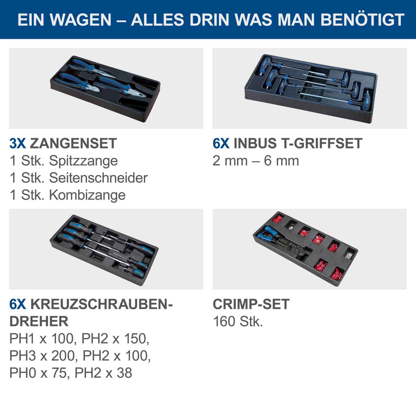 Werkstattwagen TW1000, 263-teilig bei leitermann.de günstig kaufen Werkstattwagen TW1000, 263-teilig
