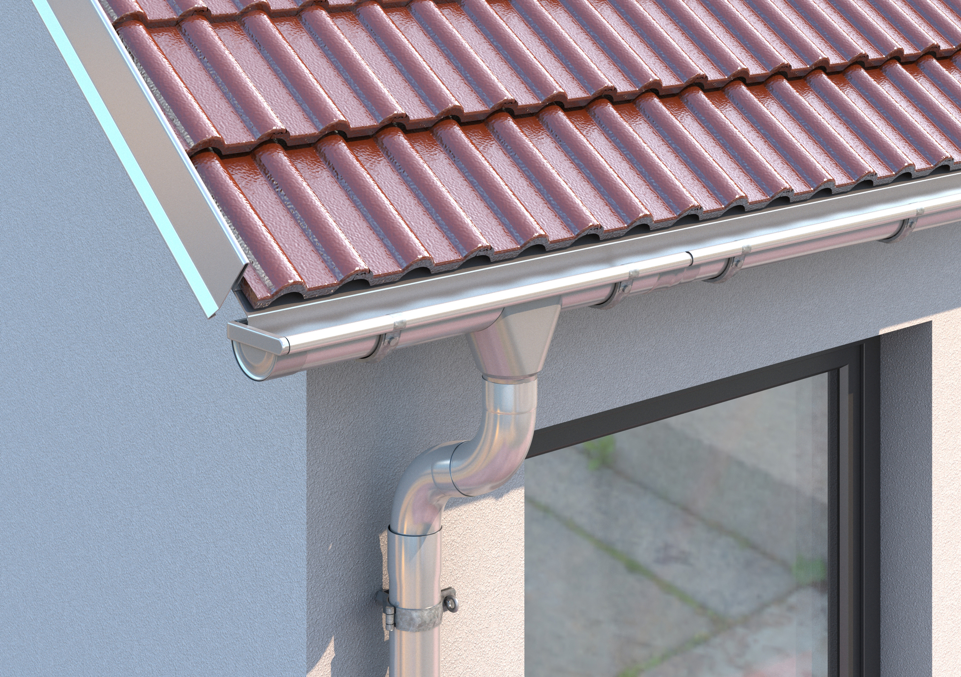 Dachrinne Halbrund, 10-teilig bei leitermann.de günstig kaufen Dachrinne Halbrund, 10-teilig