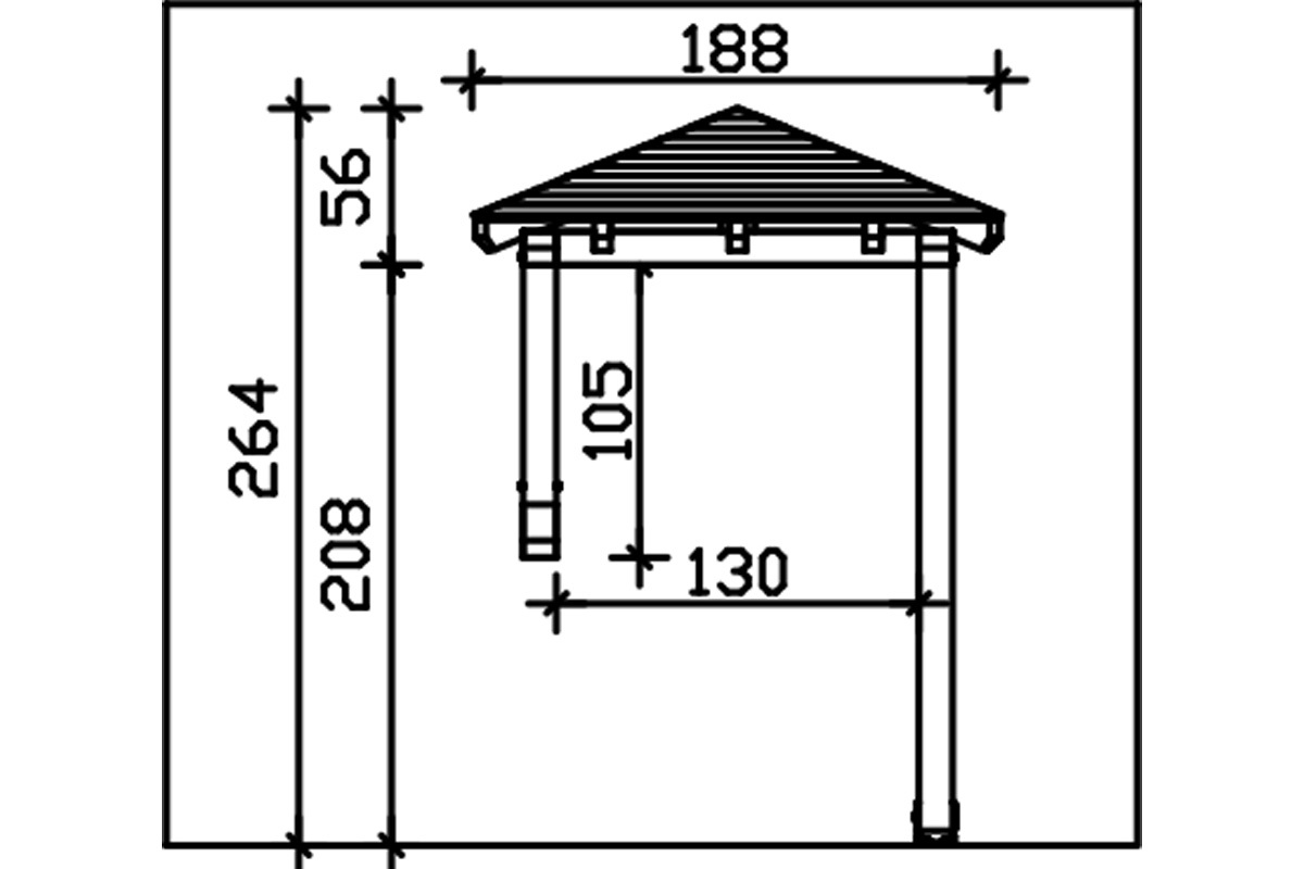 Vordach Wesel 3 Walmdach