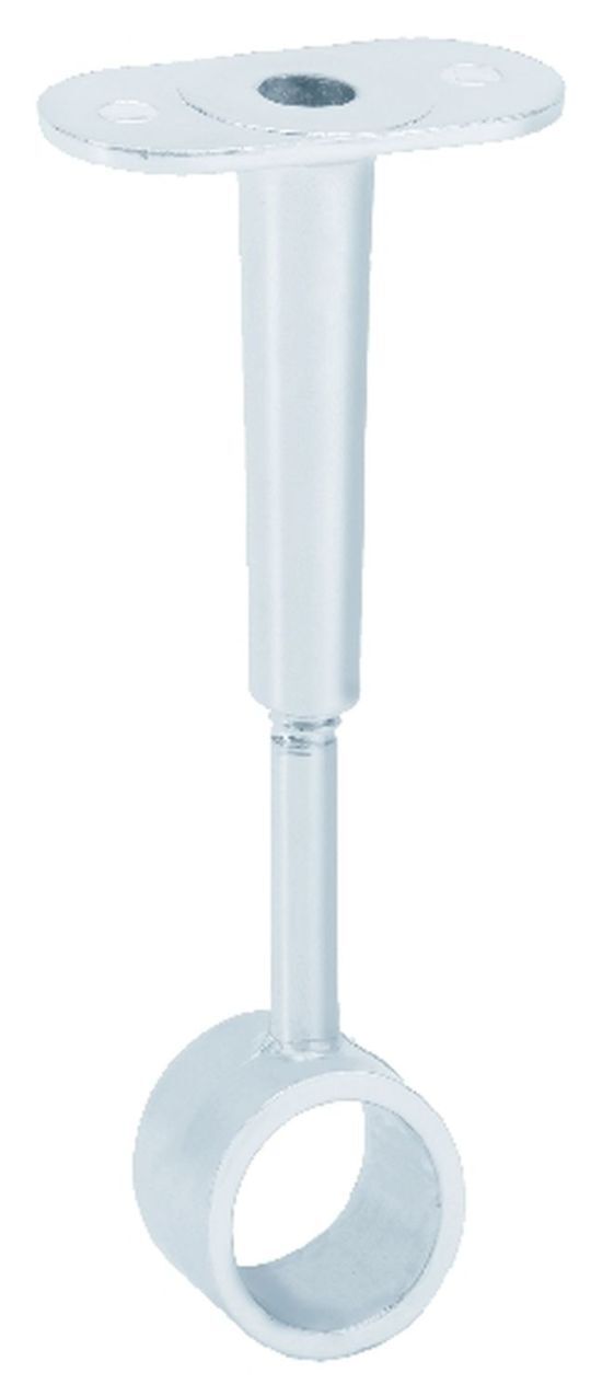 Schrankrohrmittelträger für runde Schrankrohre Distanz 38 mm Ø 20 mm Zinkdruckguss weiß