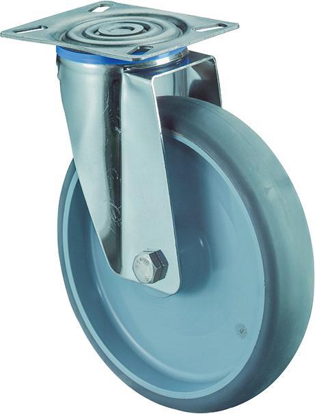 Lenkrolle 100mm H100.B43 Platte,Thermopl,ER,GL H100.B43.100