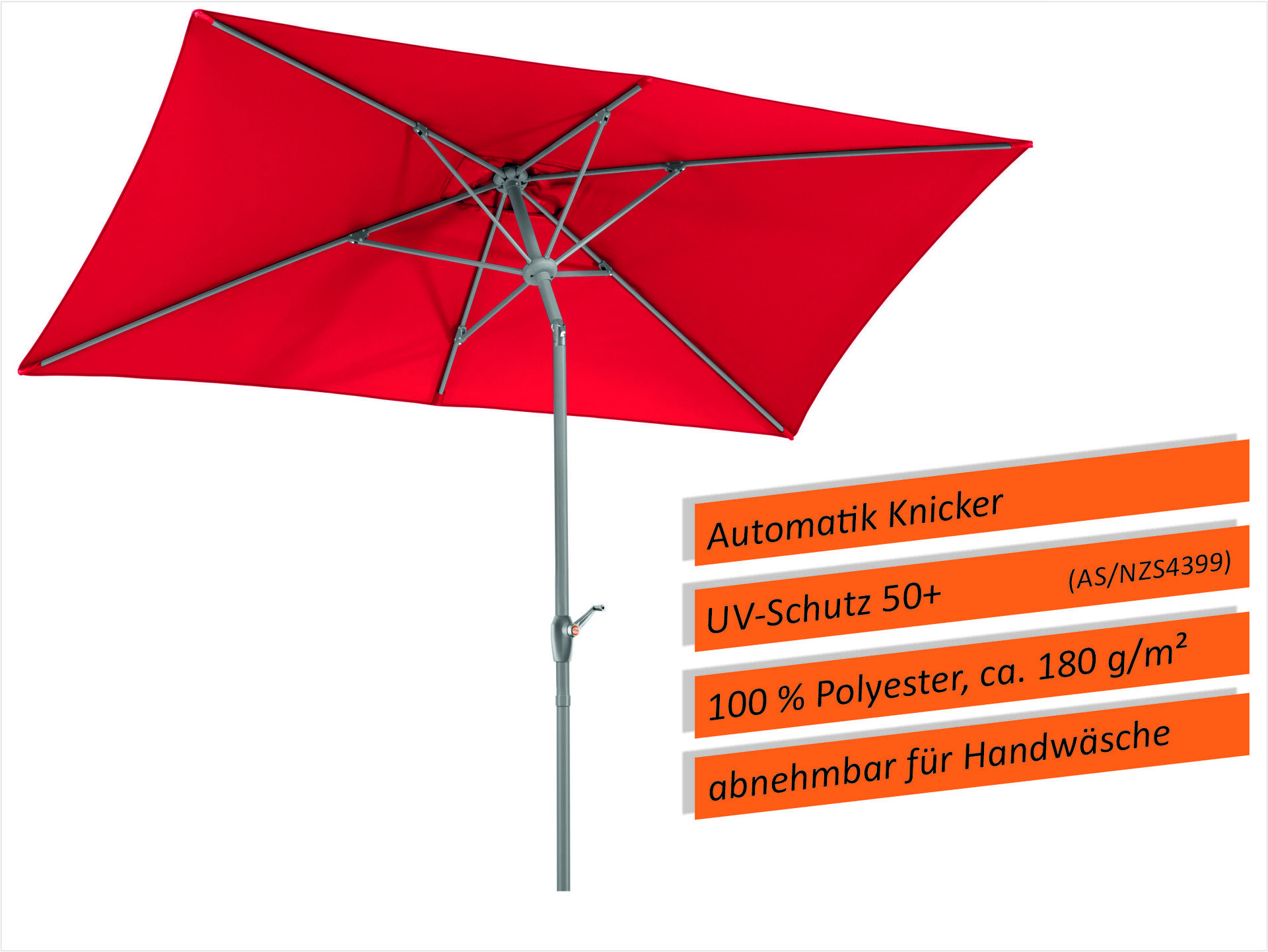 Xaver Schneider GmbH & Co. KG Rechteck-Sonnenschirm Porto 300×200/6cm