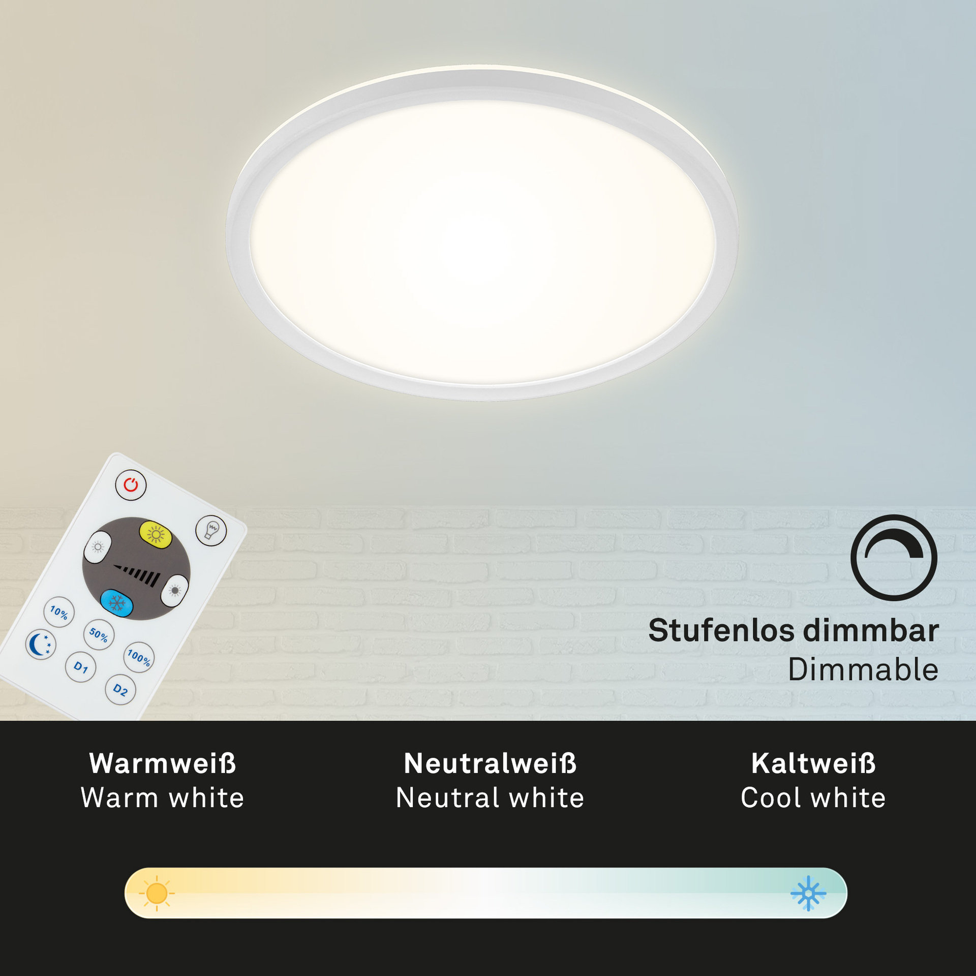 SLIM LED CCT Panel ultraflach, weiß