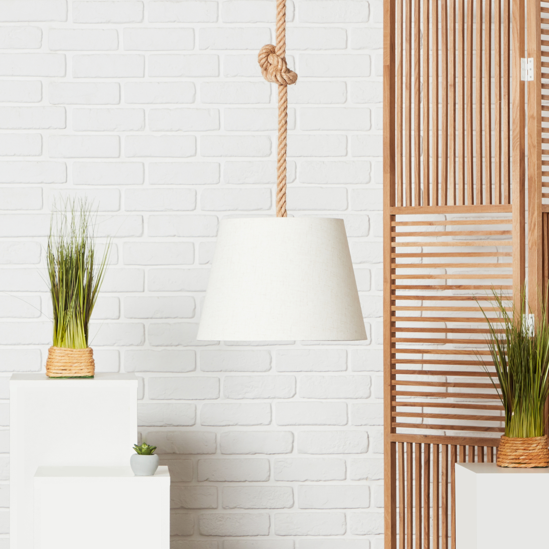 Sailor Dekorative Pendel-Leuchte natur/weiß