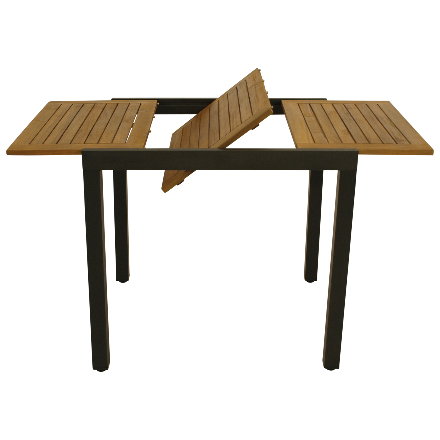 Balkon-Ausziehtisch 80/120x70cm, Alu/Akazie