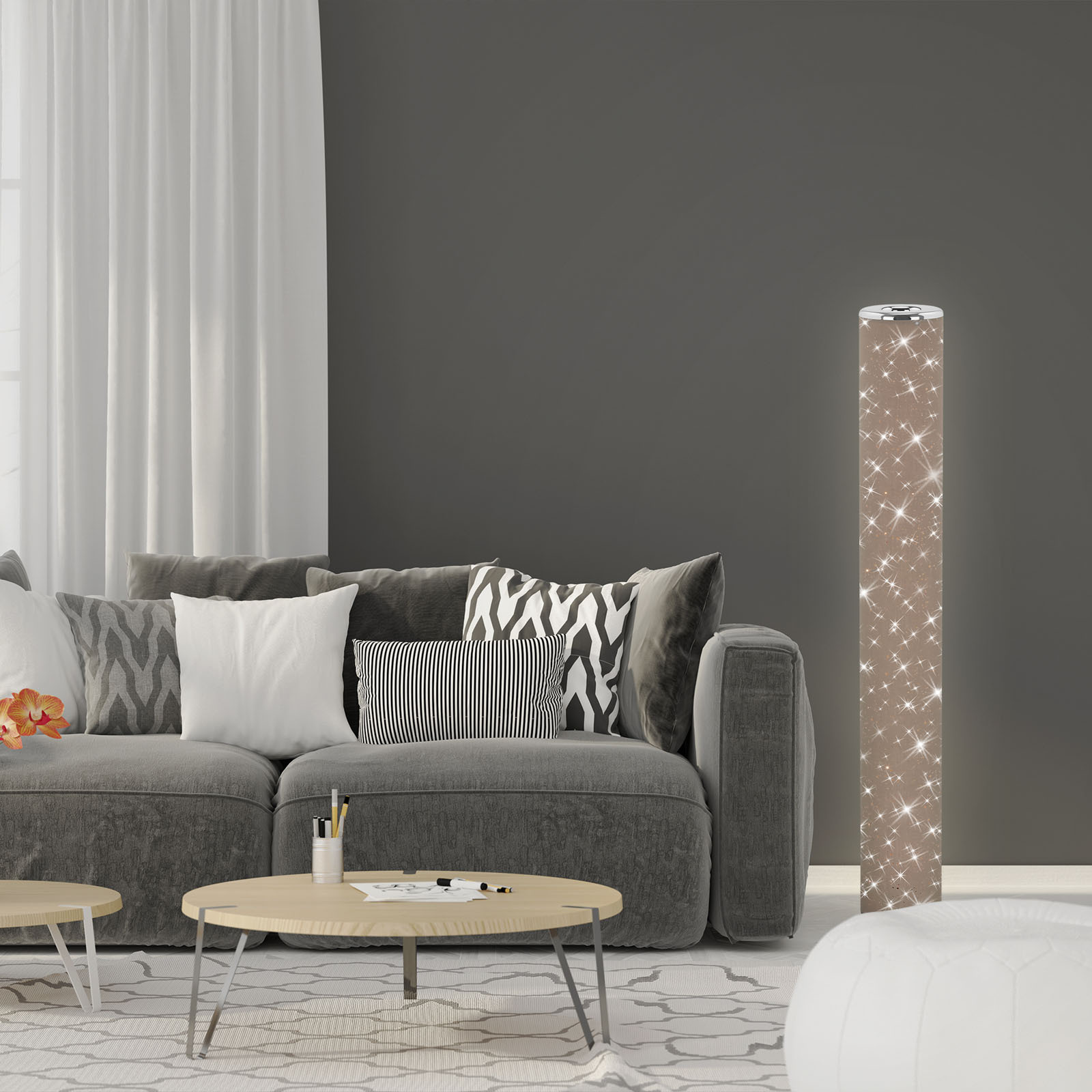 YOTA LED-Stoff-Stehleuchte Sternendekor