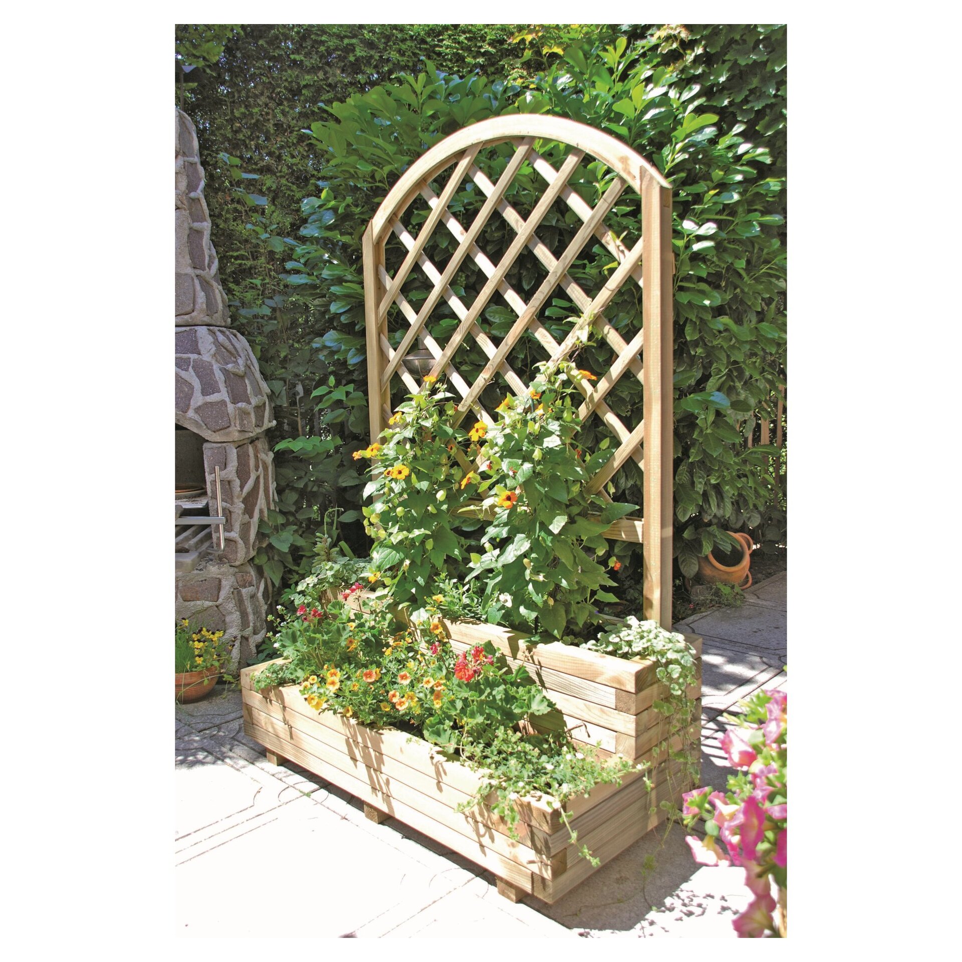 VITJA Blumenkübel 2 Stufen B 100xT 50xH 40 cm