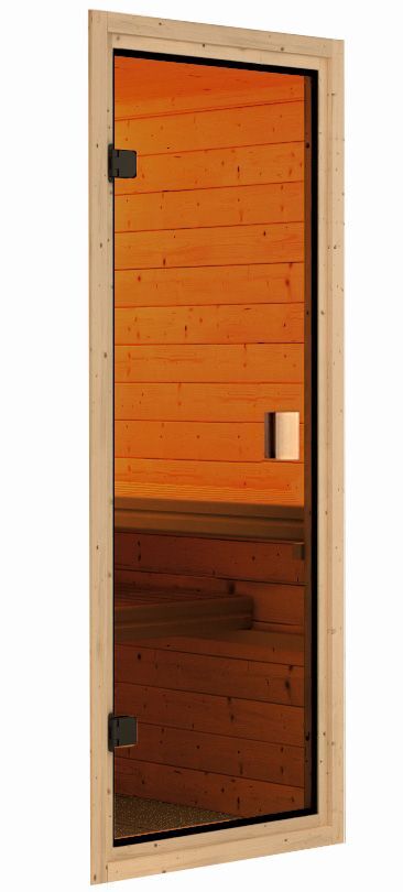 Sauna Riga 2 mit Zubehör-Set, 236x184x208cm, Eckeinstieg