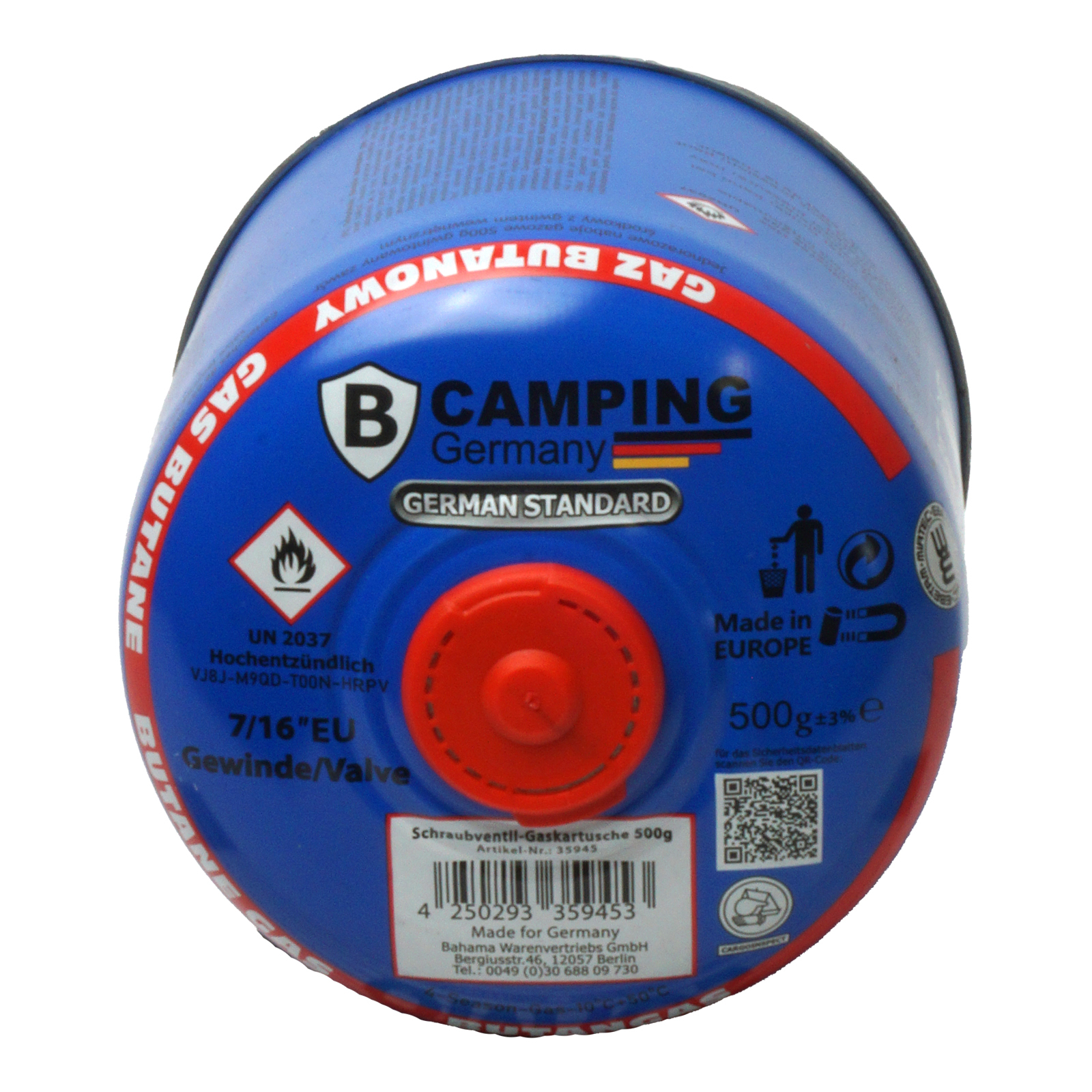 Gaskartusche Butan mit Schraubventil 500g bei leitermann.de günstig kaufen Gaskartusche Butan mit Schraubventil 500g