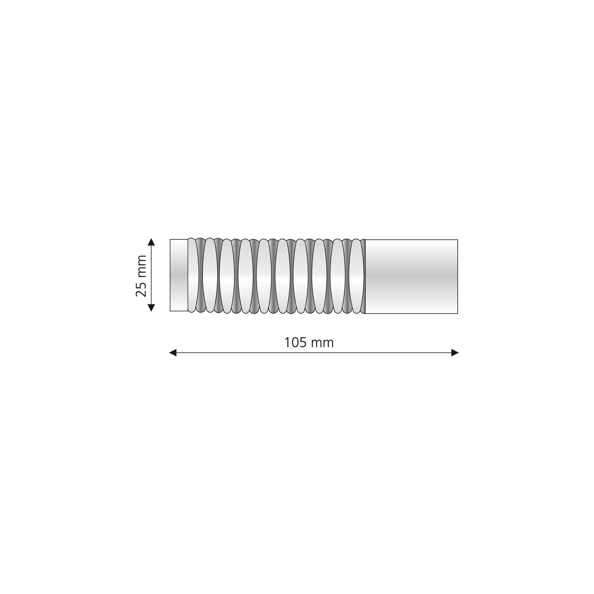 Endstück 20mm edelstahl-optik