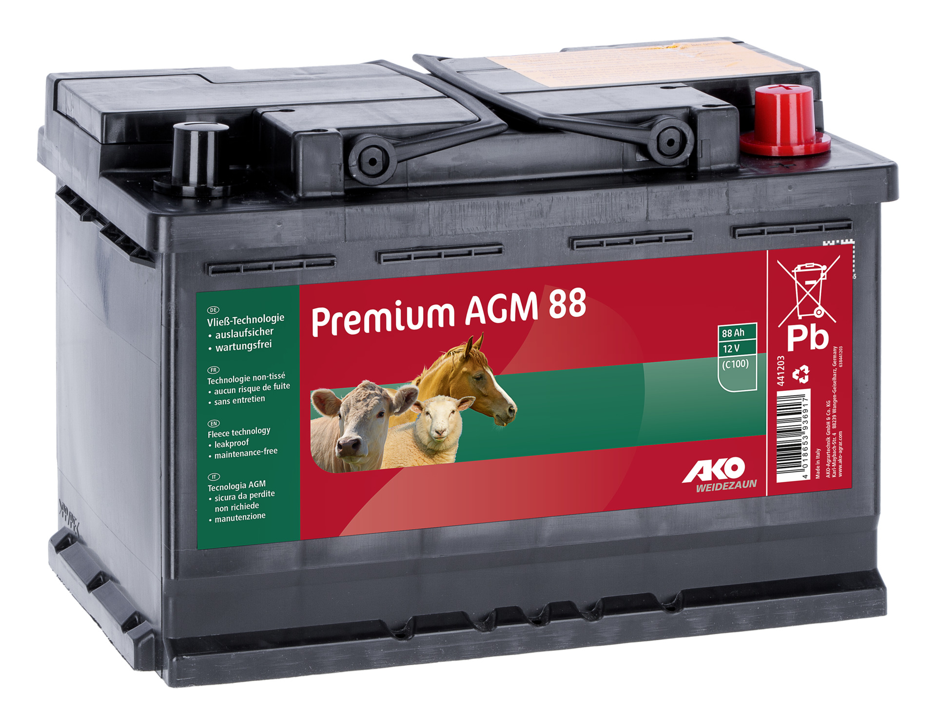 Albert Kerbl GmbH AKO Premium AGM Batterie 88 AH