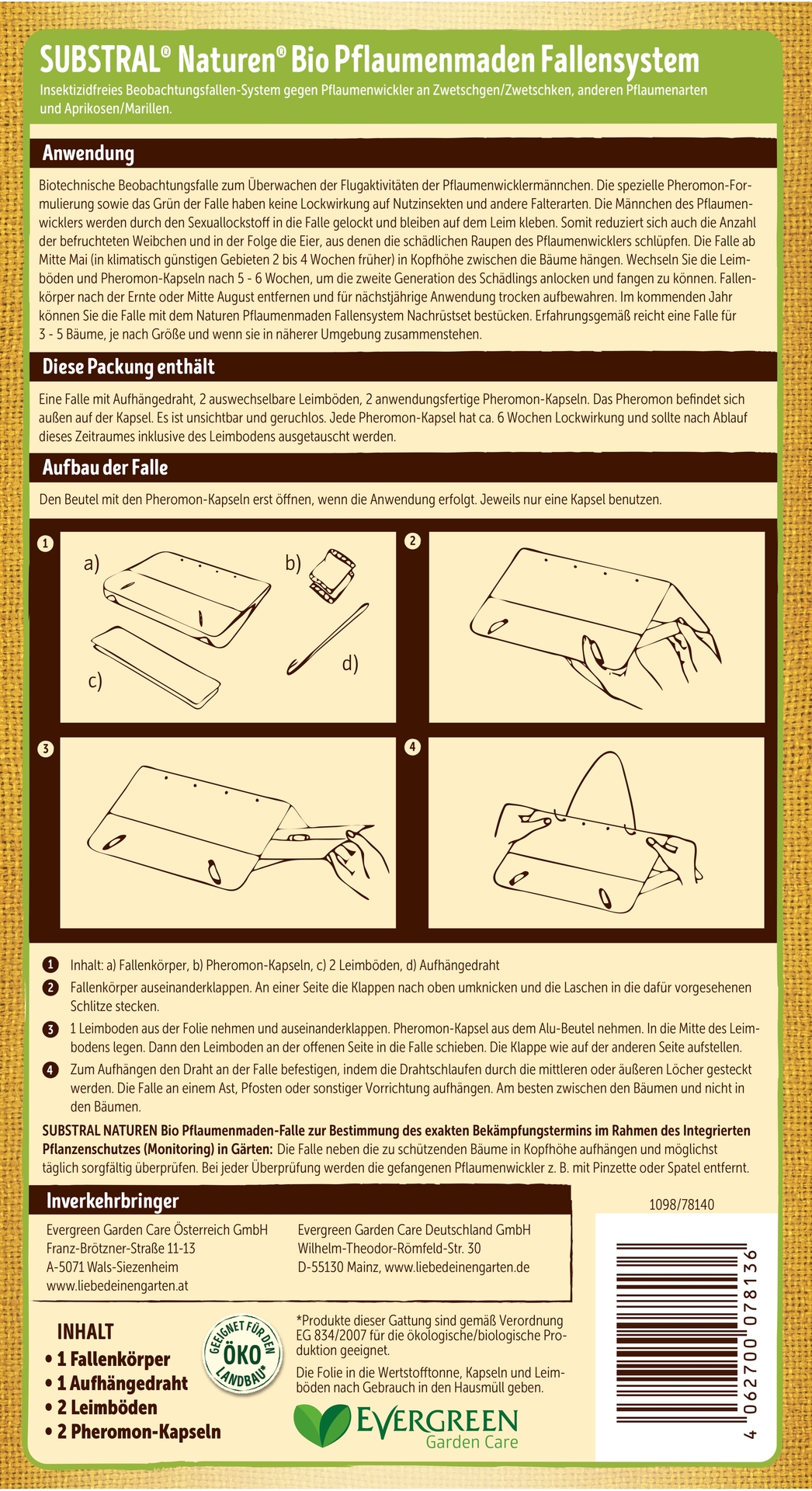 Pflaumenmaden Fallensystem Nachrüstset