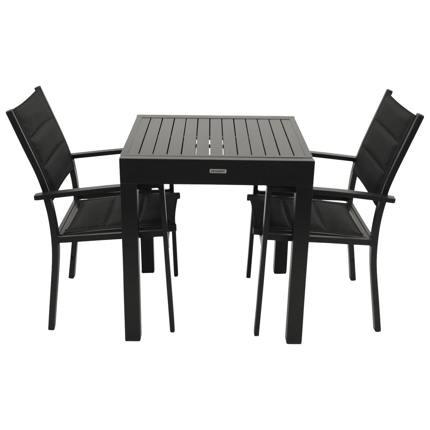 Garnitur 3-teilig, Aluminium, Kunstgewebe schwarz