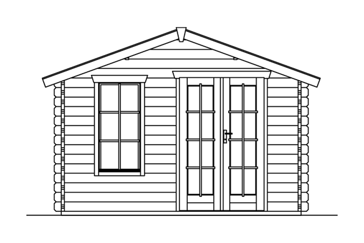 Gartenhaus Langesund , mit Vordach 80cm natur