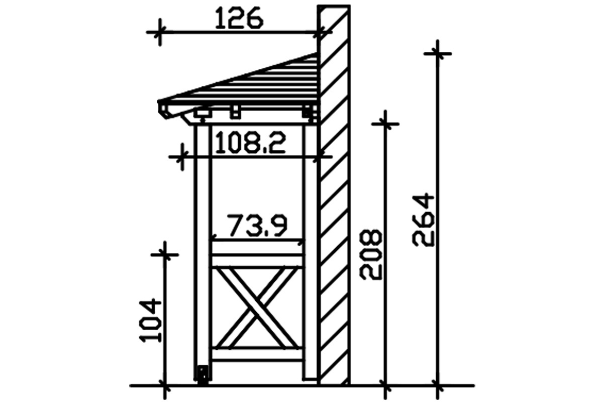 Vordach Wesel 4 Walmdach