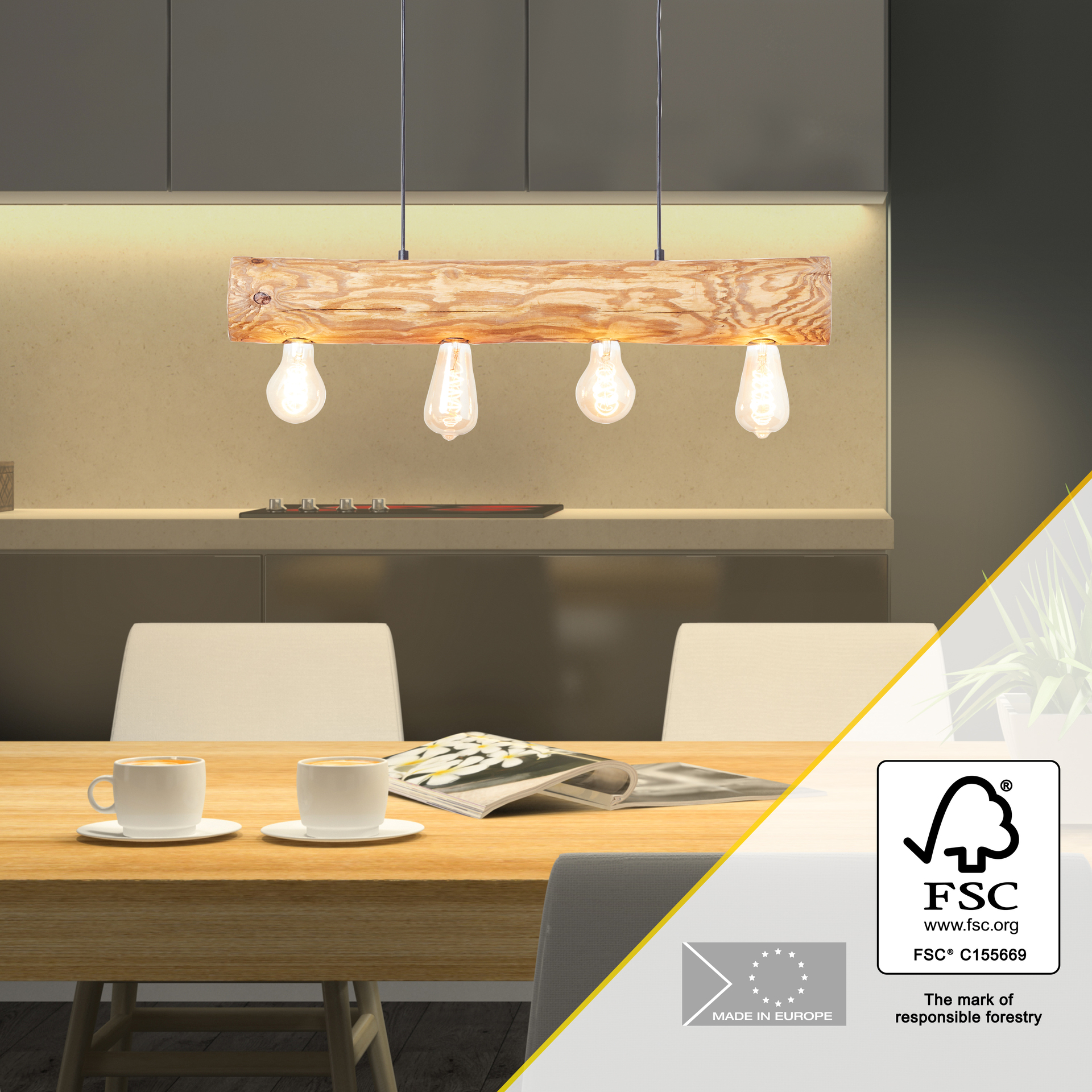 Trabo Dekorative Pendelleuchte kiefer gebeizt bei leitermann.de günstig kaufen Trabo Dekorative Pendelleuchte kiefer gebeizt