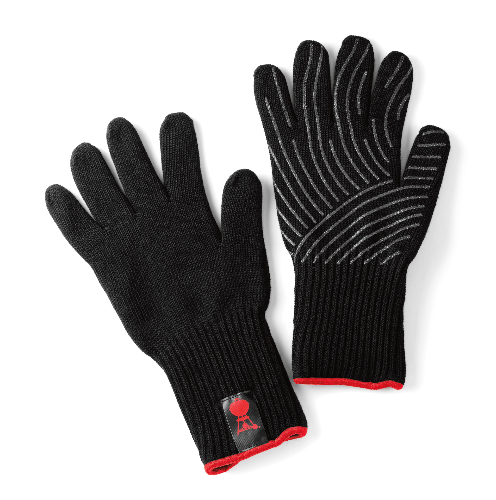 Grillhandschuh-Set aus Kevlar Schwarz, lang mit Silikonnoppen