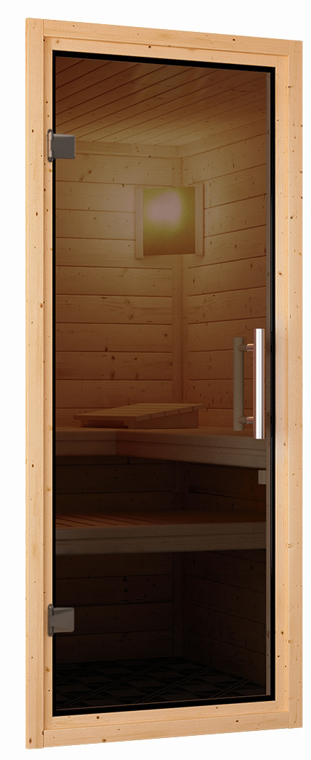 Sauna Tuckum mit Zubehör-Set, 175x152x198cm, Eckeinstieg
