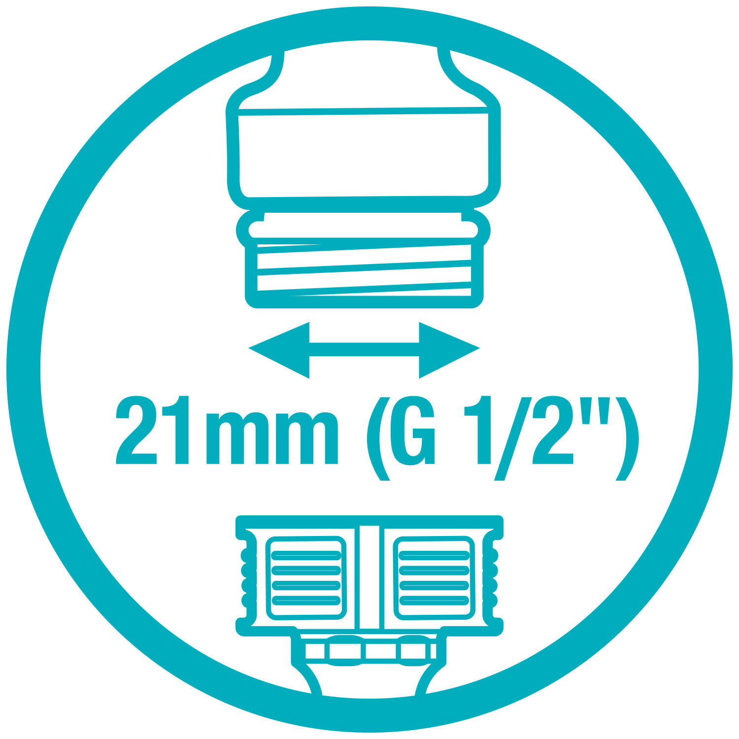 Hahnverbinder 21mm (G 1/2") bei leitermann.de günstig kaufen Hahnverbinder 21mm (G 1/2")