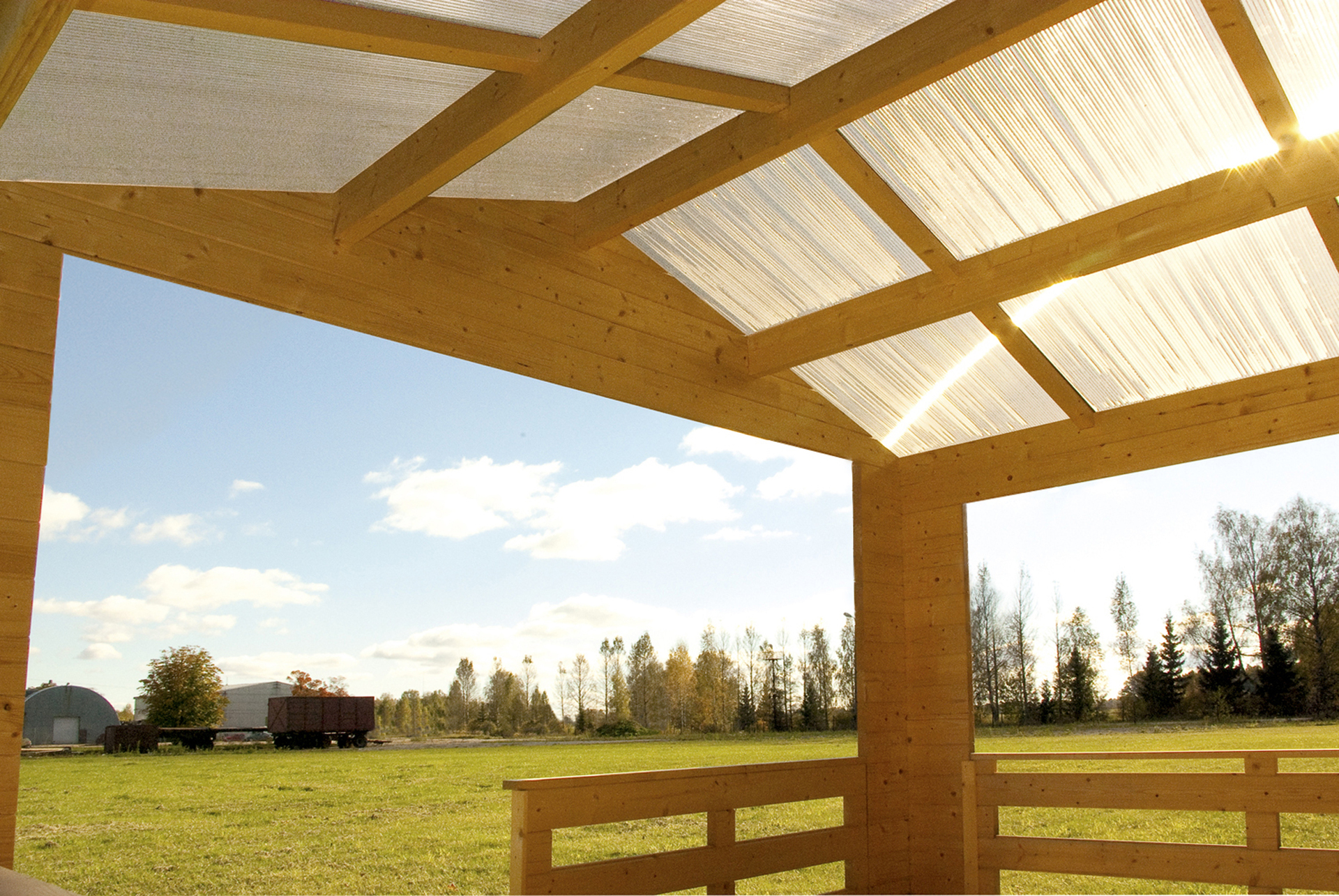 Gartenhaus Holmestrand, 45mm mit Abstellraum natur