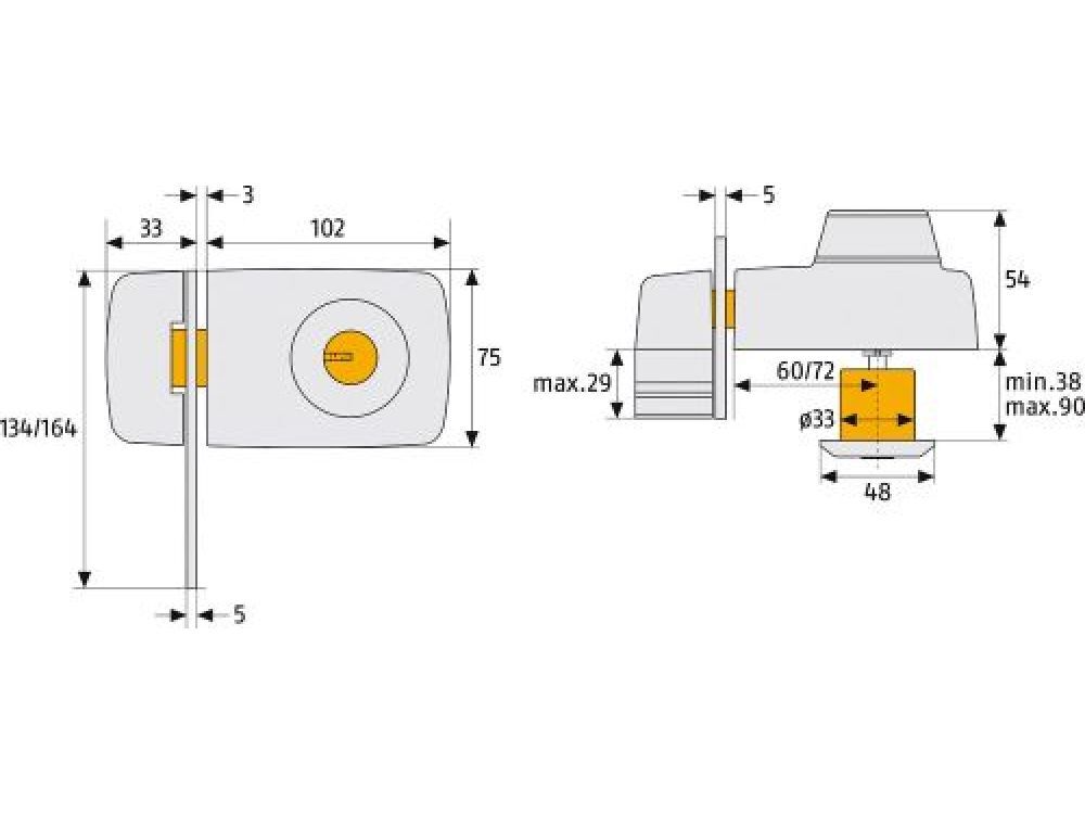 ABUS Türzusatzschloss 7035