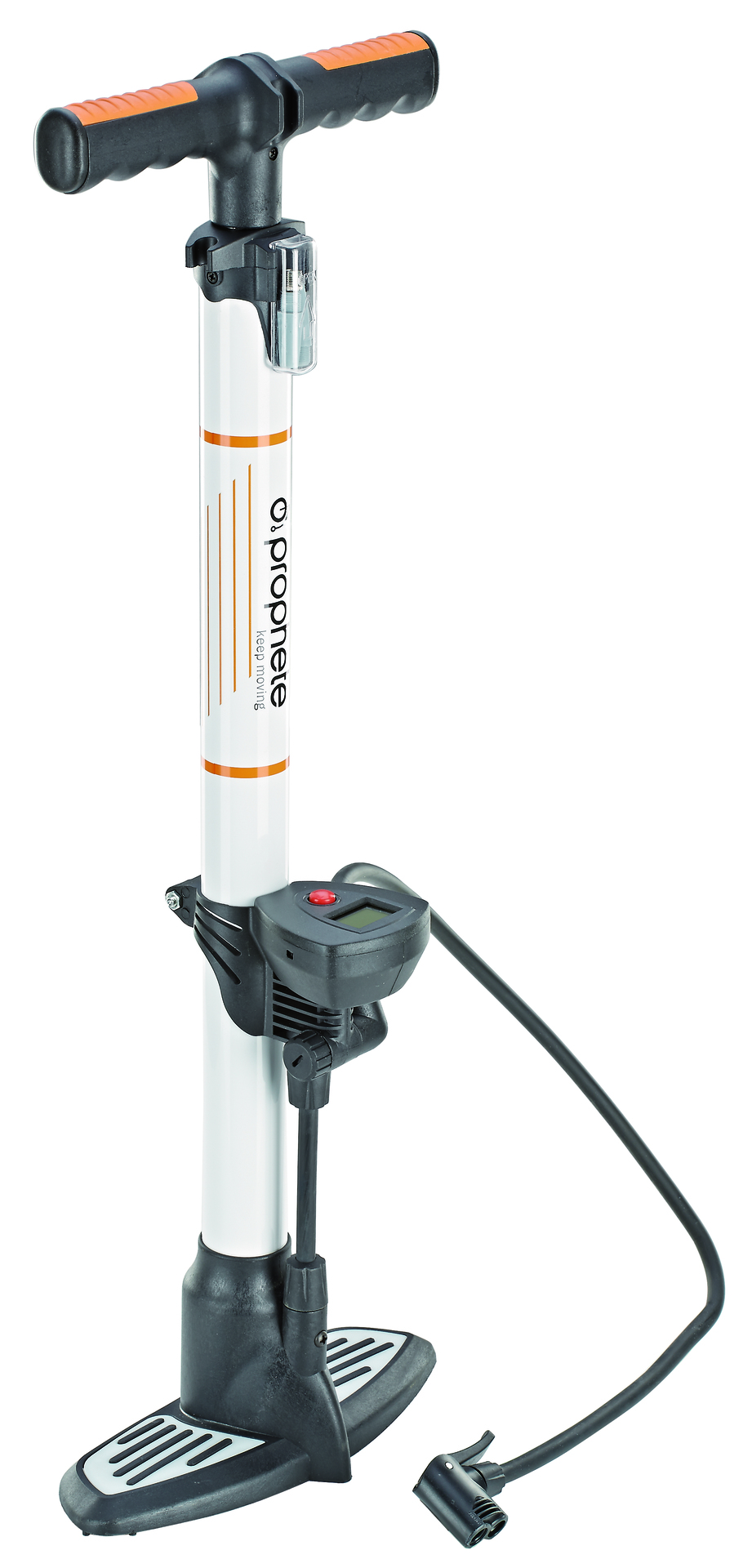 REX Bike Hochleistungs-Alu-Stand-Luftpumpe mit Digitalmanometer