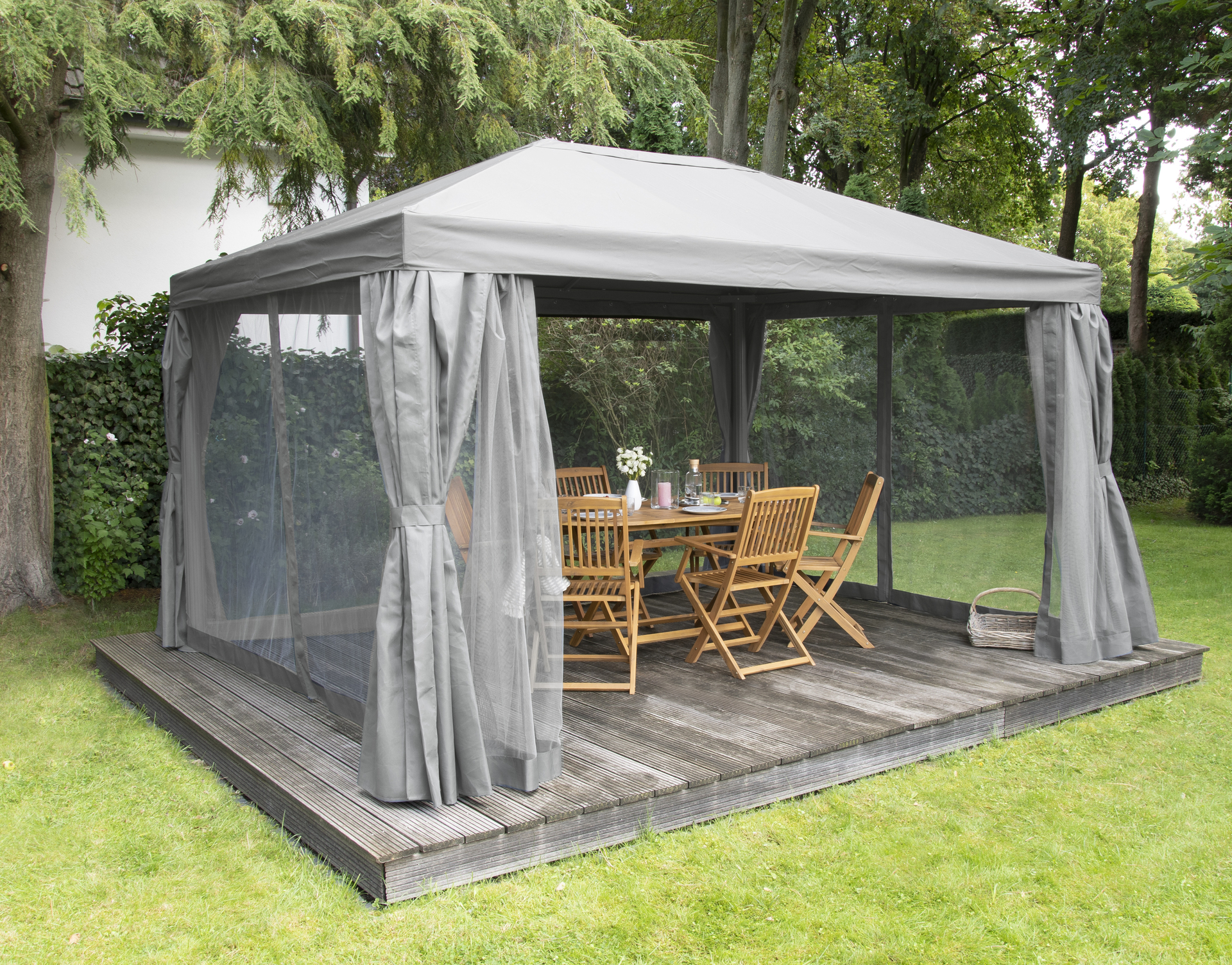 Alu/Stahl Pavillon 3x4m inkl. Seitenteilen bei leitermann.de günstig kaufen Alu/Stahl Pavillon 3x4m inkl. Seitenteilen