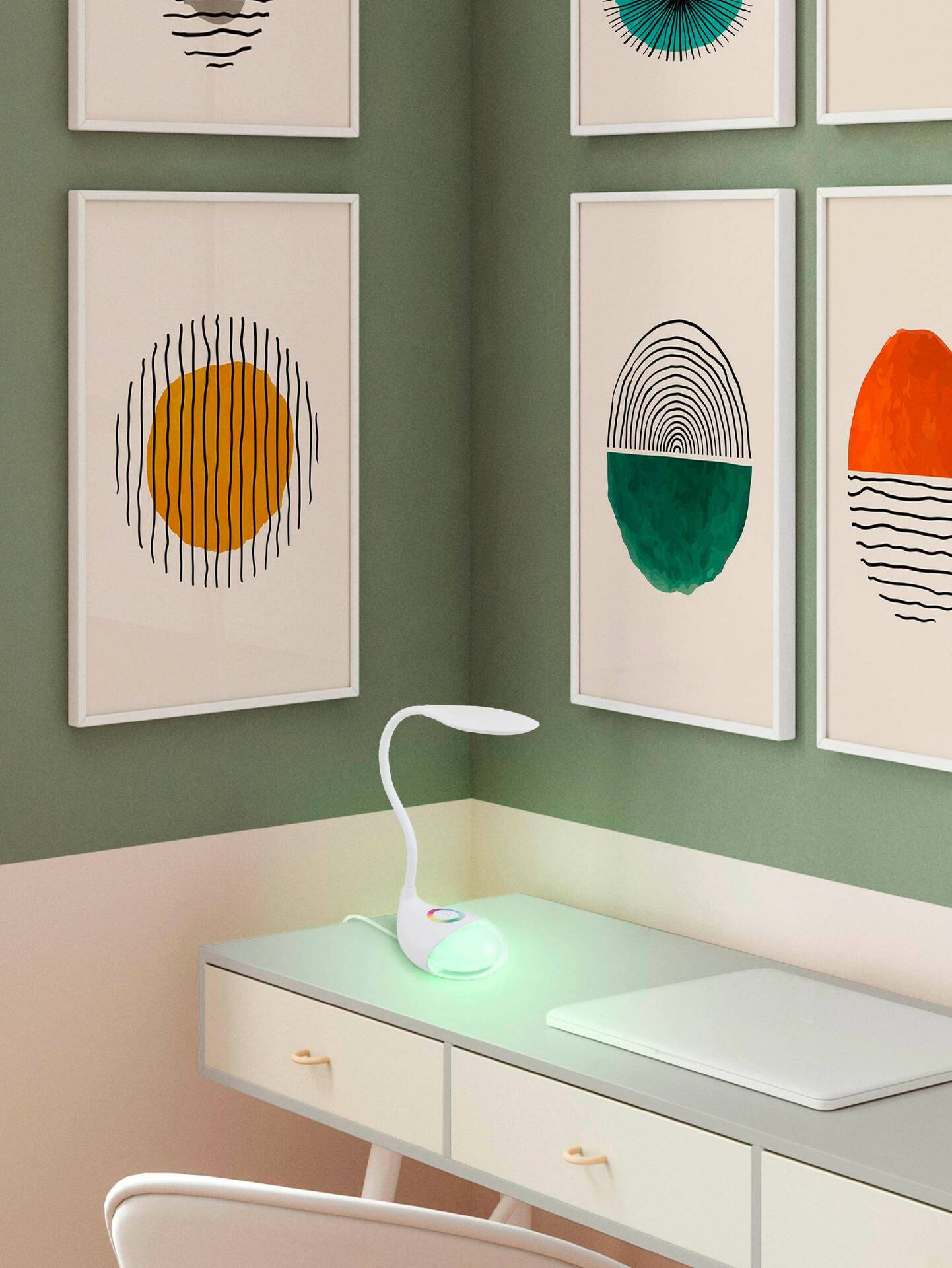 LED-RGB-Tischleuchte m.Touch weiss Cabado 1