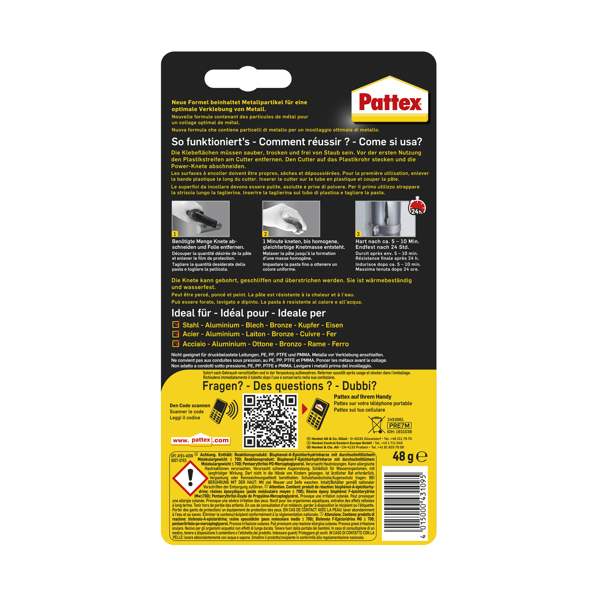 Powerknete Repair Express Metall, metallfarben, 48g