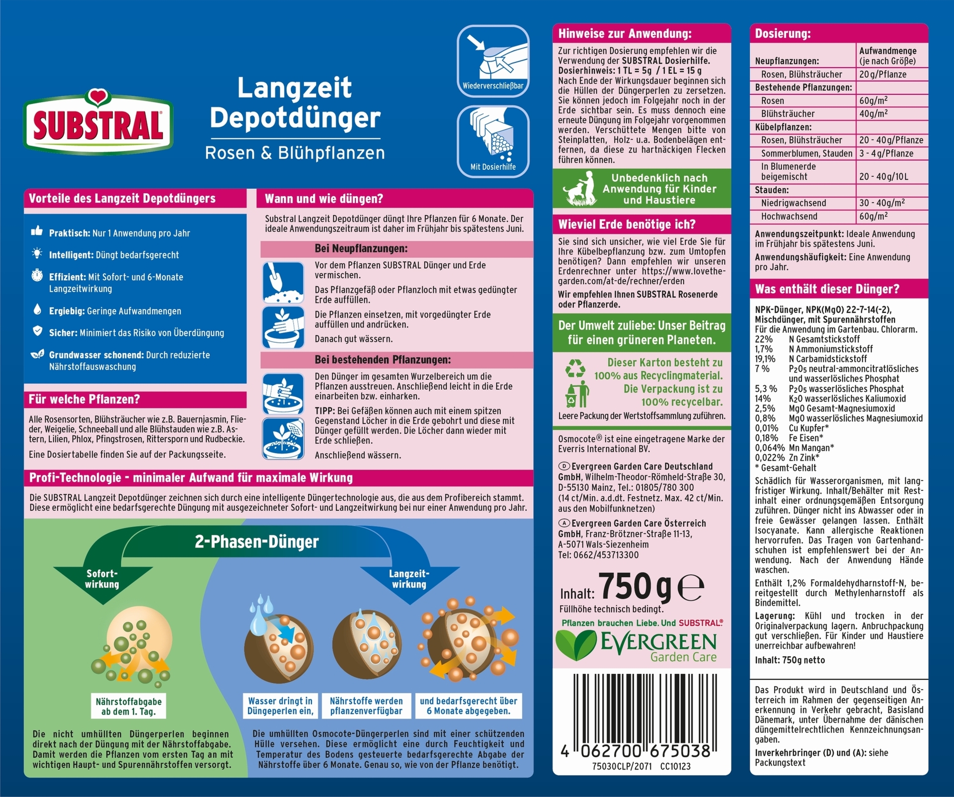 Langzeit Depotdünger für Rosen & Blühpflanzen