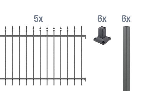 Grundset Zierzaun Chaussee 10m