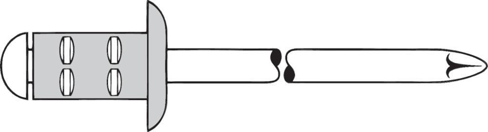 Mehrbereichs-Blindniet Alu Flachrundkopf 4,8x10mm GESIPA bei leitermann.de günstig kaufen Mehrbereichs-Blindniet Alu Flachrundkopf 4,8x10mm GESIPA