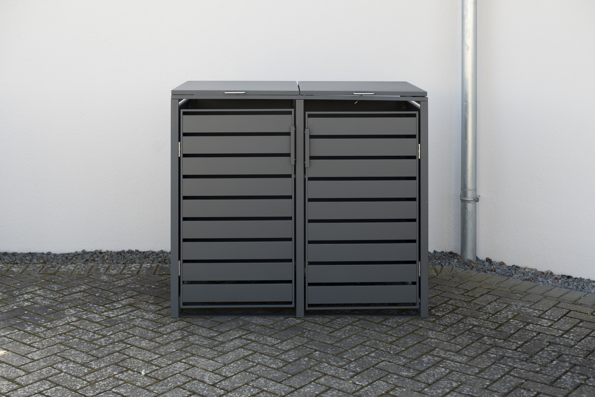 Mülltonnenbox mit Deckel, Anthrazit