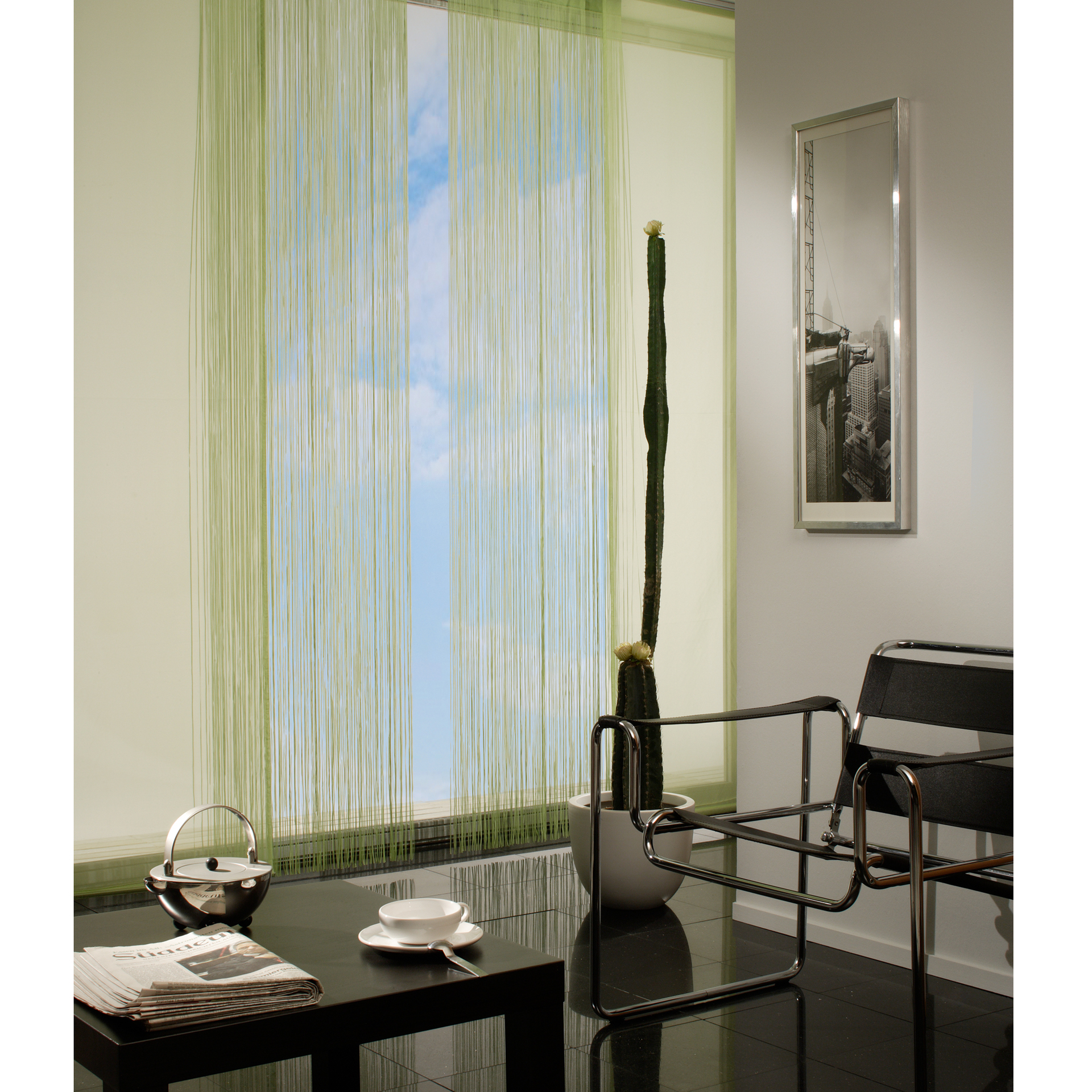 Flächenvorhang Stoff String Schiebevorhang