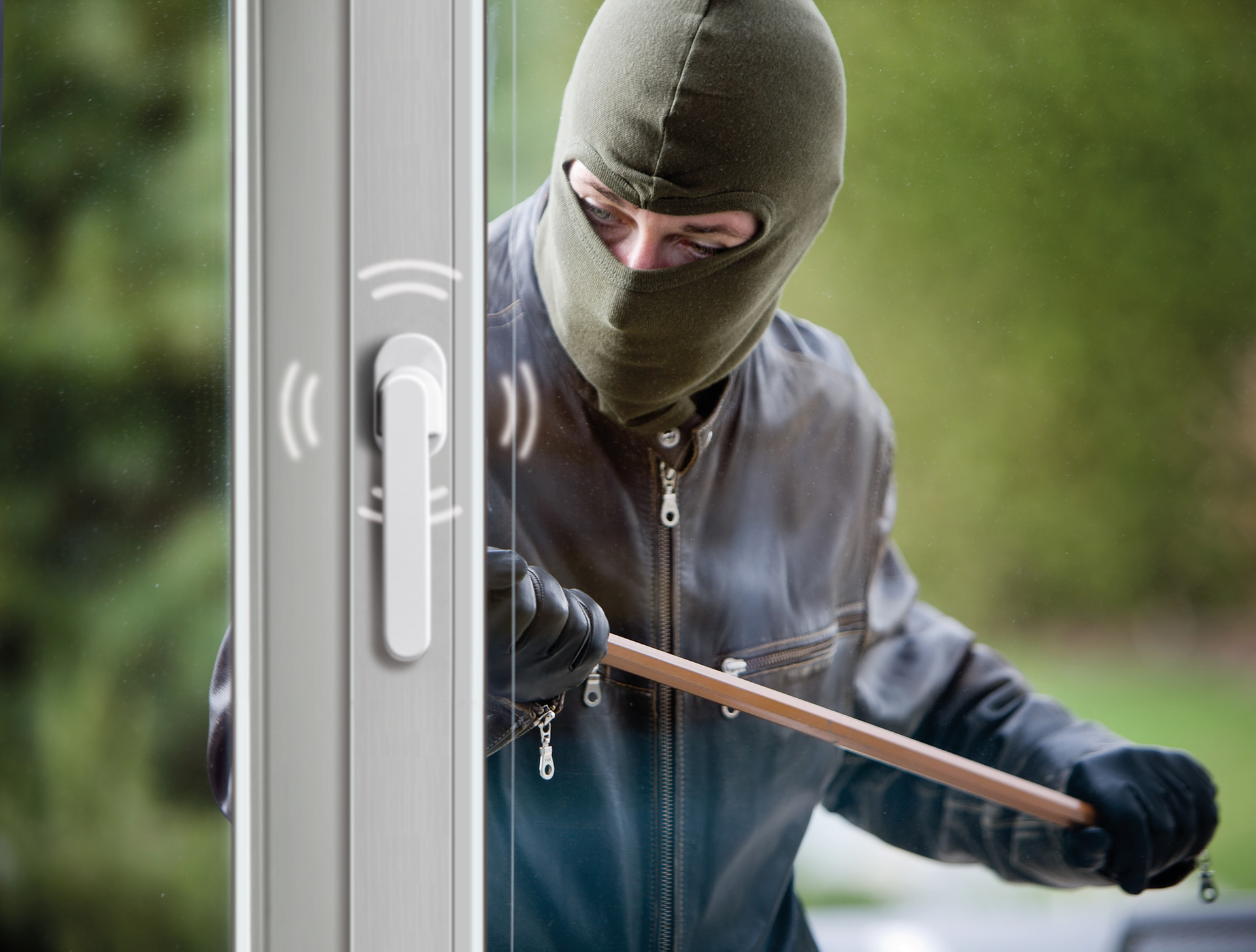 Sicherheits-Alarmgriff in Weiß für Fenster, Balkontüren und Terrassentüren