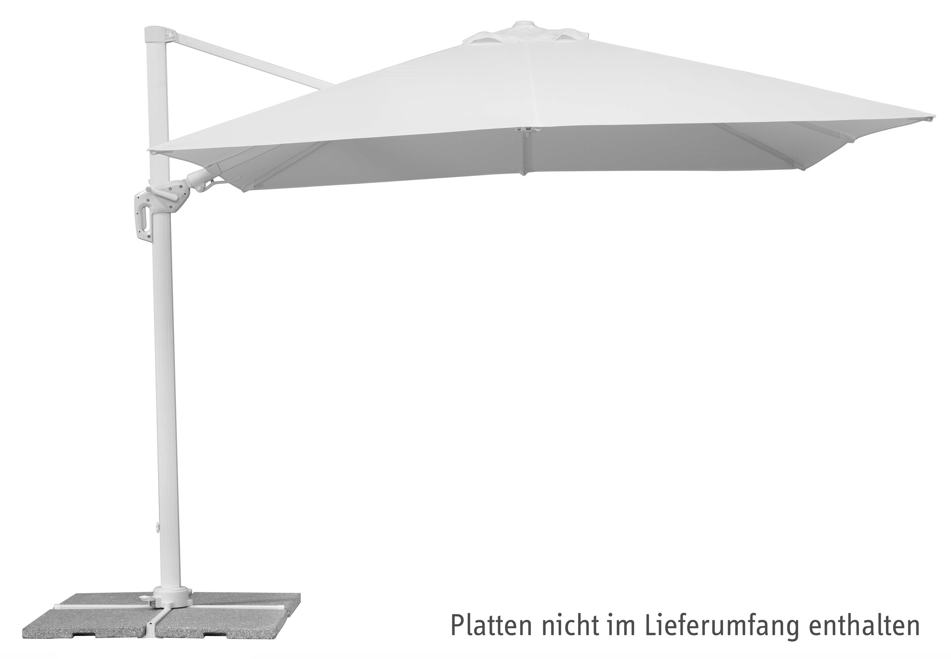 Ampelschirm Rhodos Twist Bianco 300x300/8cm bei leitermann.de günstig kaufen Ampelschirm Rhodos Twist Bianco 300x300/8cm