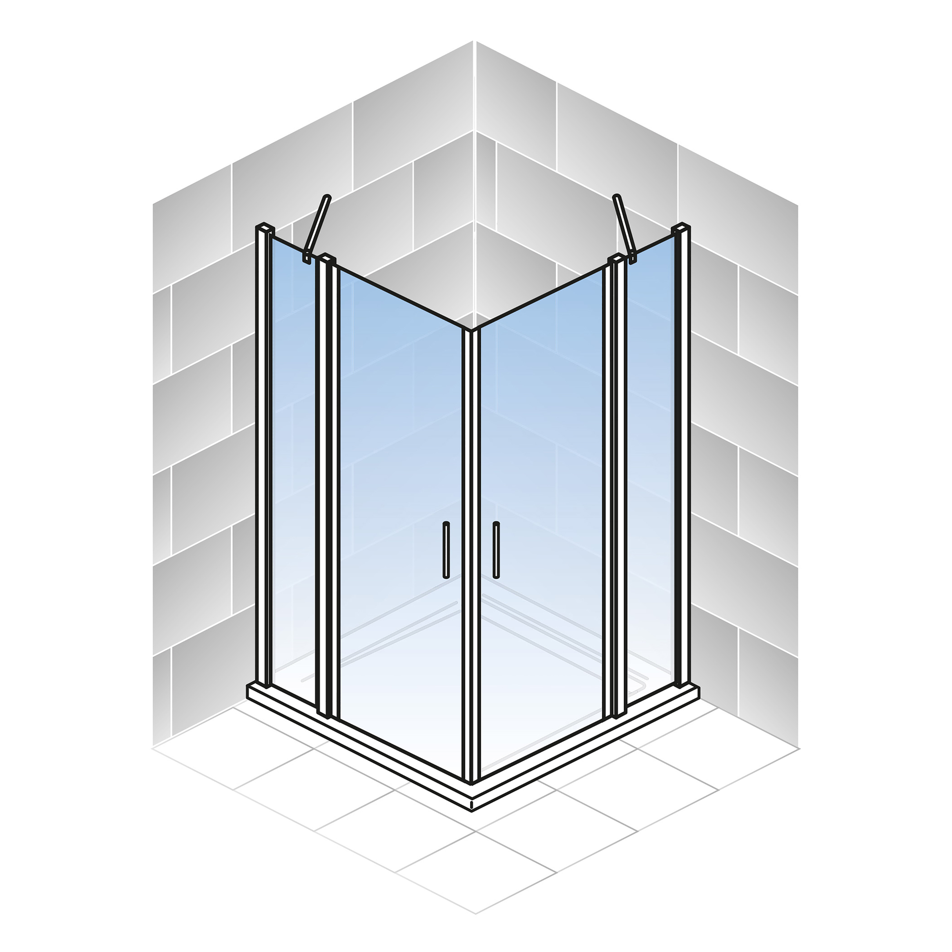 ExpressPlus Alexa Style 2.0 Duschkabine Eckeinstieg inkl. Duschwanne, alu-natur bei leitermann.de günstig kaufen ExpressPlus Alexa Style 2.0 Duschkabine Eckeinstieg inkl. Duschwanne, alu-natur