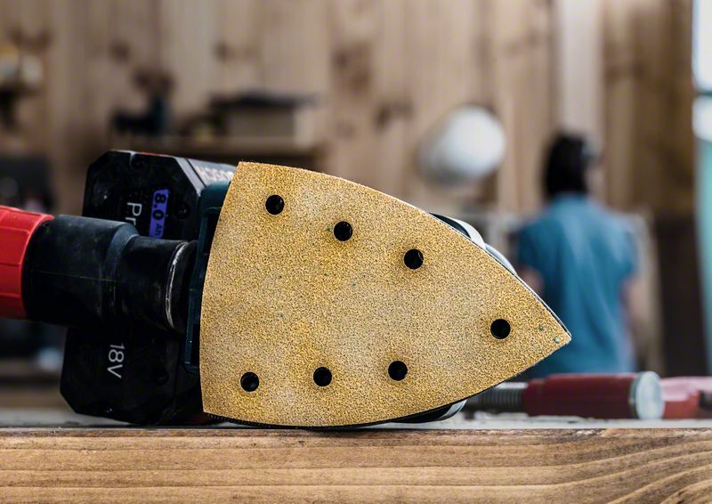 EXPERT C470 Schleifpapier mit 8 Löchern für Schwingschleifer, 93 x 186 mm, G 60, 10-tlg.. Für Exzenterschleifer