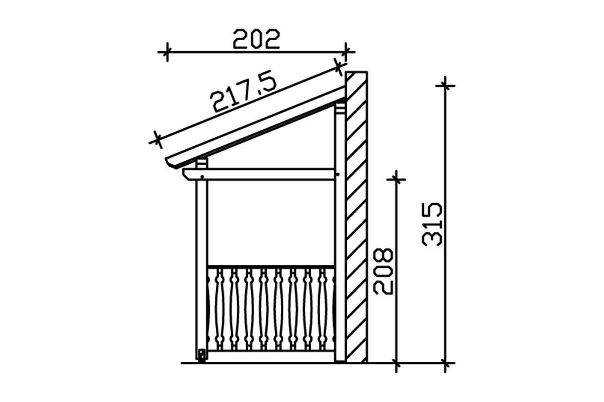 Vordach Paderborn 8 Pultdach bei leitermann.de günstig kaufen Vordach Paderborn 8 Pultdach