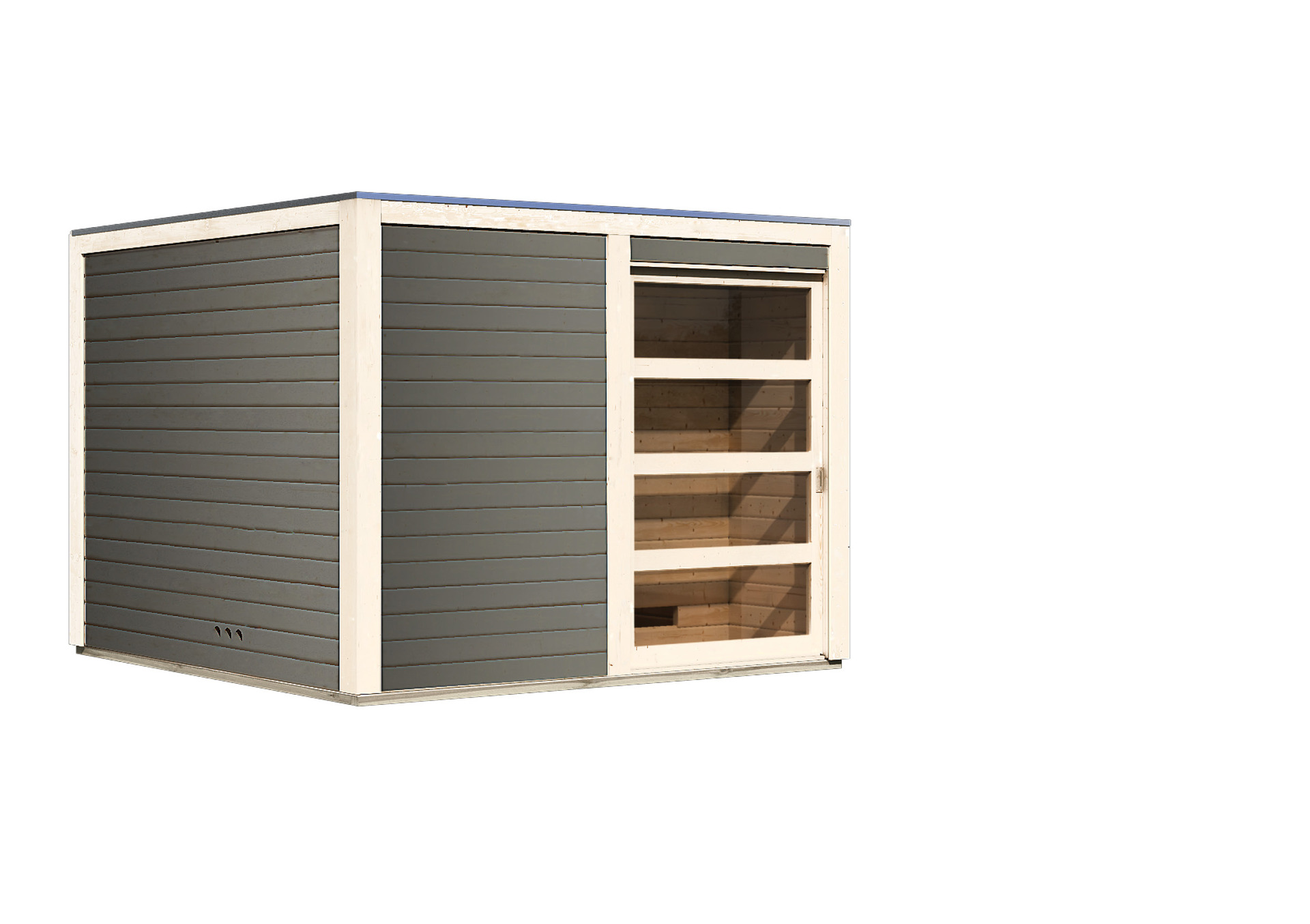 Saunahaus Kandau 276x276x210cm mit Zubehör-Set