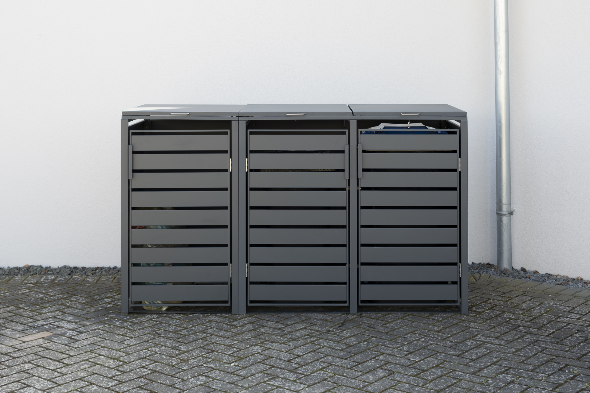 Mülltonnenbox mit Deckel, Anthrazit