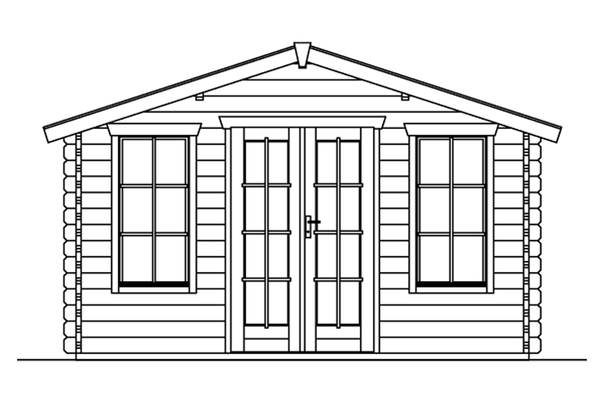 Gartenhaus Trondheim 2, 380x380cm, natur