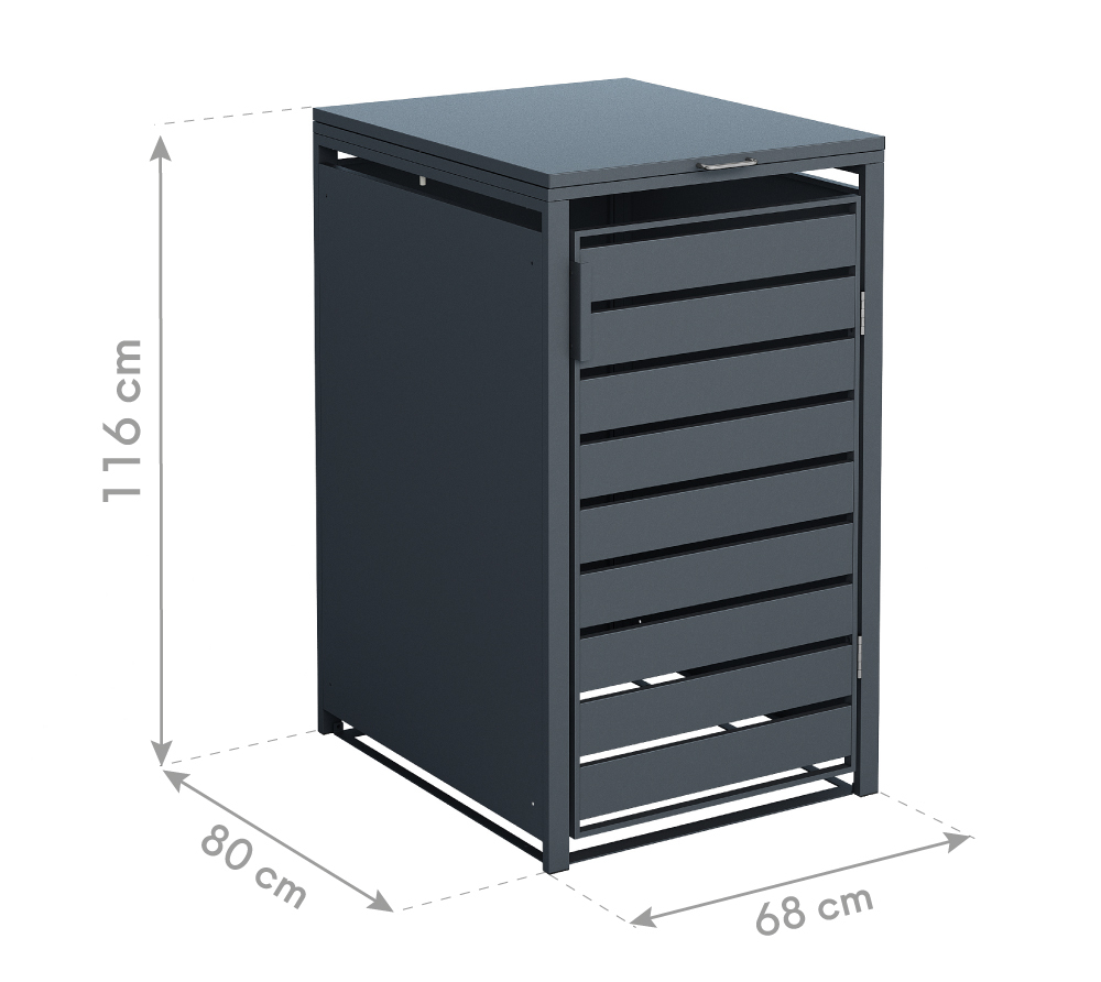 Mülltonnenbox mit Deckel, Anthrazit bei leitermann.de günstig kaufen Mülltonnenbox mit Deckel, Anthrazit