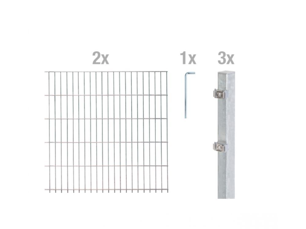 Doppelstab-Zaunmatten-Grundset inkl. Handschuh