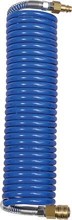 Spiralschlauch PA blau, Kupplung u Stecker NW7,2 12x9mm, 7,5m RI
