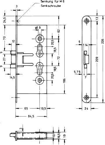 Stahltürschloss 9/65/72mm PZW verzinkt Rechts+Links bei leitermann.de günstig kaufen Stahltürschloss 9/65/72mm PZW verzinkt Rechts+Links
