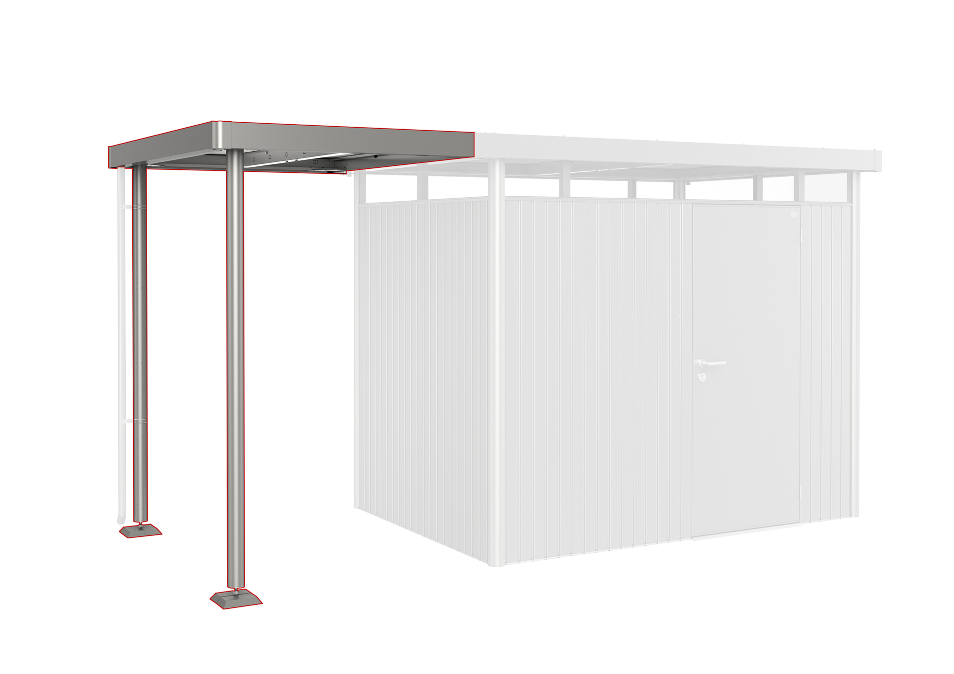 Seitendach zu Gerätehaus HighLine