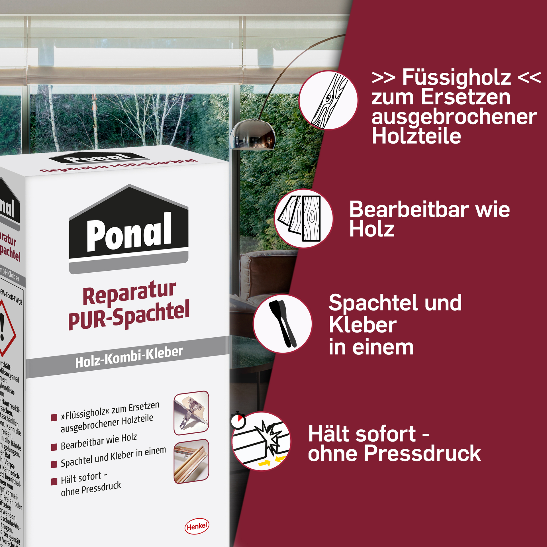 Ponal Reparatur PUR-Spachtel 177g bei leitermann.de günstig kaufen Ponal Reparatur PUR-Spachtel 177g