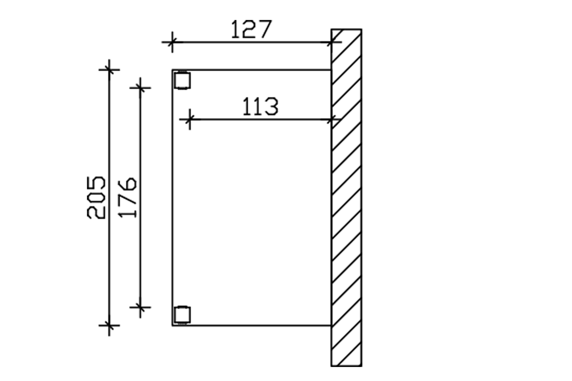 Vordach Sellin, 205 x 126cm